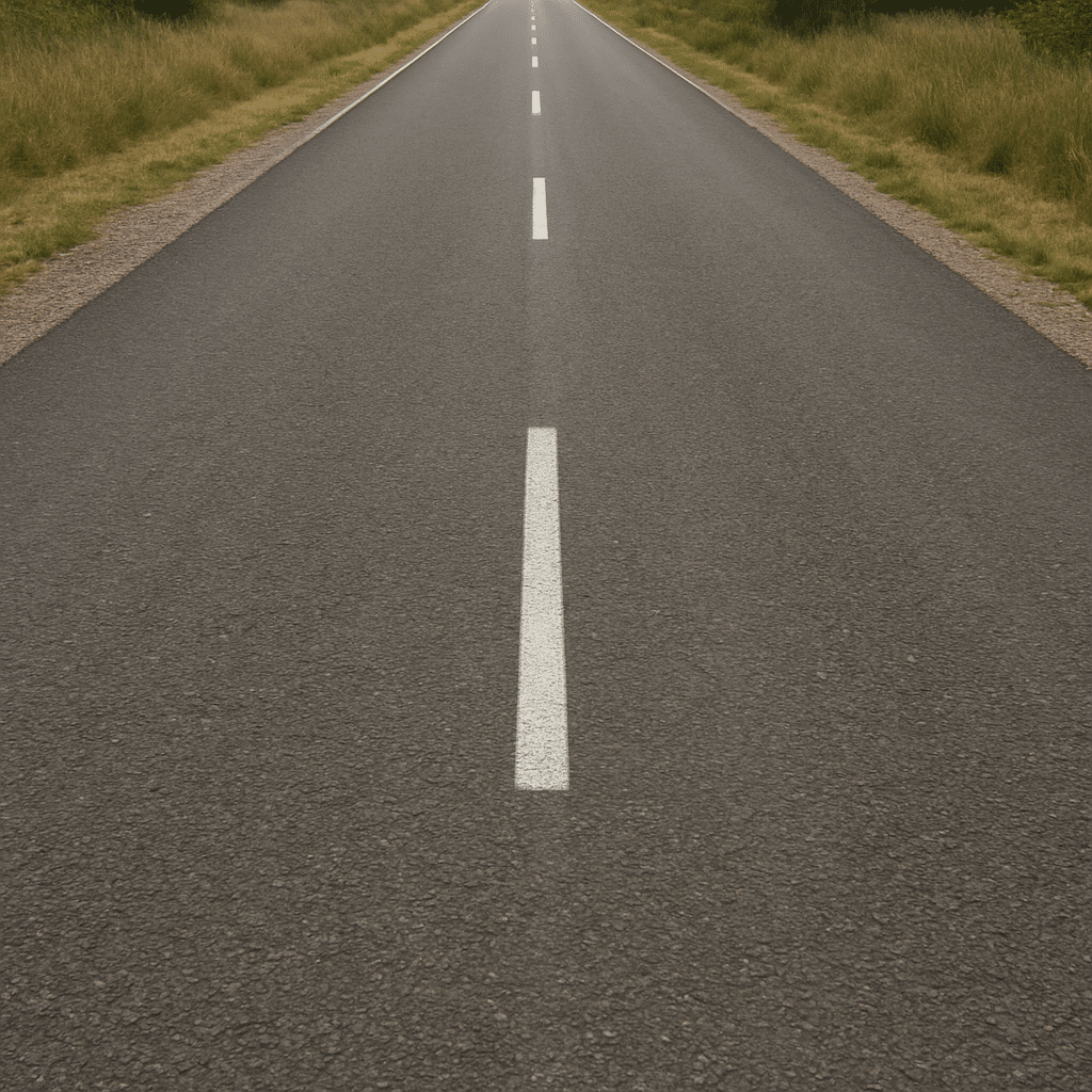 Asphalt pavement surface before DPCRM Rubber Asphalt improvement