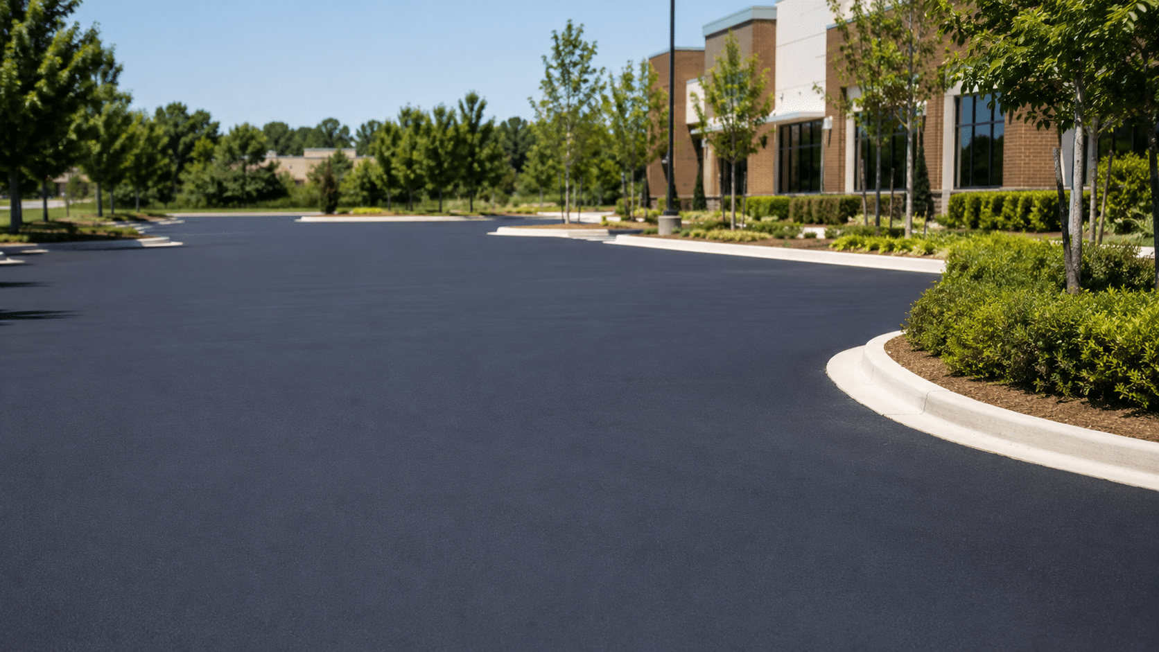 Pavement surface being inspected before a fog seal asphalt preservation treatment